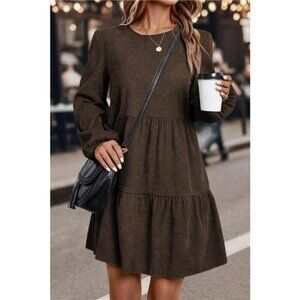 Long Sleeve Tiered Mini Dress
